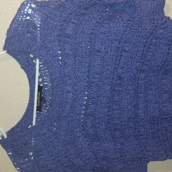Blue Lose Knit Short Sleeved Evan Picone Top M - Picture 2 of 6